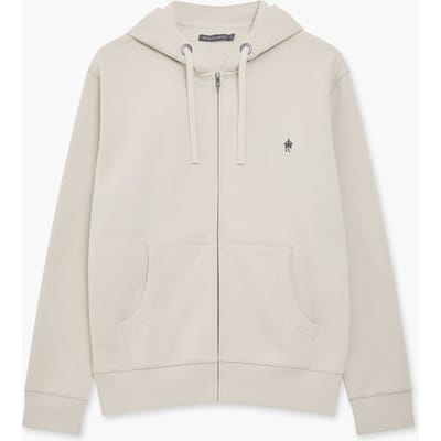 French Connection Fc Zip Hood Stone/marine Maat: XS | Hoodies Outlet | Heren | Beige