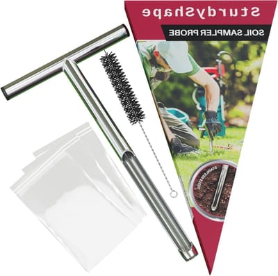 Grondsonde Roestvrij Staal - Bodemtester Bodemsteker - Bodemmonsters Nemen - Hoogglans Gepolijst - 30.5 x 17.8 cm - Zilver