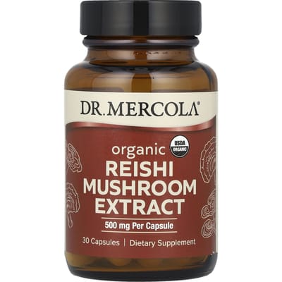 Dr. Mercola, Biologisch Reishi Paddenstoelenextract, 500 mg, 30 Capsules