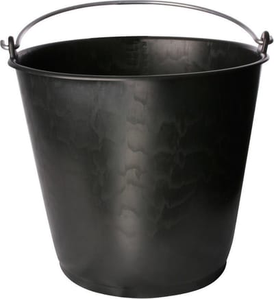 Extra Stevige 20 Liter Bouwemmer Zwart - Met Maataanduiding
