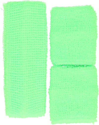 Guirca Foute 80s/90s party verkleed accessoire zweetbandjes set - neon groen - jaren 80/90 thema feestje