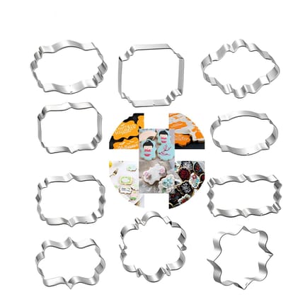 10-delige koekjesvormenset - Bakvormen - Plaatvormen - Diverse vormen - Om te decoreren - DIY - Roestvrij staal - Diverse vormen en maten - Geschikt voor bakken, koekjes, fondant, bruiloften, verjaardagen, feesten, keuken en thuisgebruik - Zilver