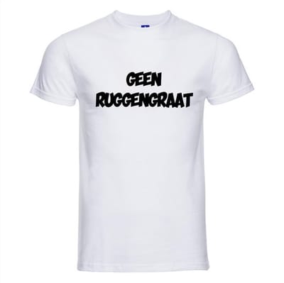 Geen Ruggengraat T-shirt - 100% Katoen - Maat XS - Classic Fit - Wit