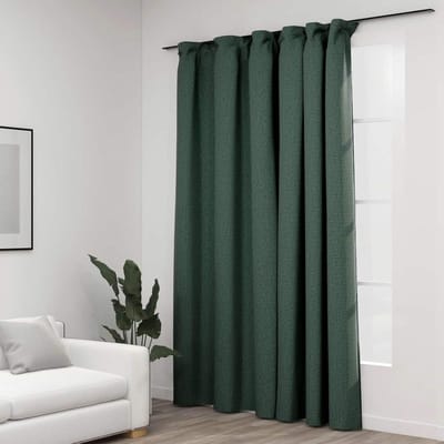 Verduisterend Gordijn - Linnenlook Gordijn - Slaapkamer Privacy - Thermisch Geïsoleerd - 290 x 245 cm - Groen