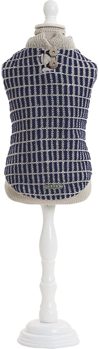 Donkerblauw-grijze wollen trui voor honden 25cm