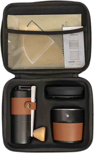 Handmatige Koffiemolen - Koffiebereidingsset - Buiten Koken - Compact Lichtgewicht - 22 x 18.3 x 12.5 cm - Zwart