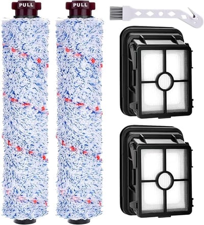 3-in-1 accessoire, 2 multifunctionele rolborstels + 2 vervangingsfilters 1866F, geschikt voor Bissell CrossWave 17132, Pet Pro 2225N, 2582N