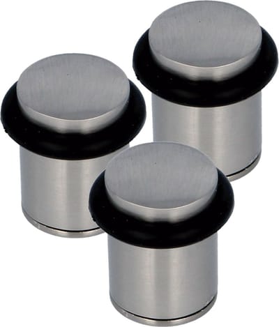 AMIG Deurstopper/deurbuffer - 3x - D28mm - inclusief schroeven - antiek messing