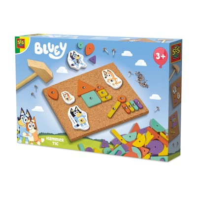 SES Creative Bluey - Hamertje tik - Voor Kinderen Vanaf 3 Jaar - 24 Vormpjes en 4 Bluey Figuurtjes