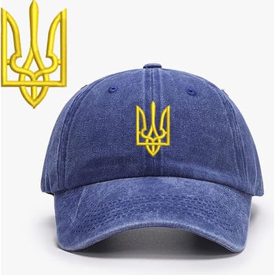 Borduurwerk Oekraïne Drietand Symbool Spetsnaz Speciale Krachten Mannen Baseball Caps Messing Gesp Papa Caps Snapback Verstelbaar Adjustable (54-60cm) blue