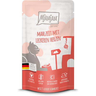 12x125g MjAMjAM Quetschie Harten nat kattenvoer