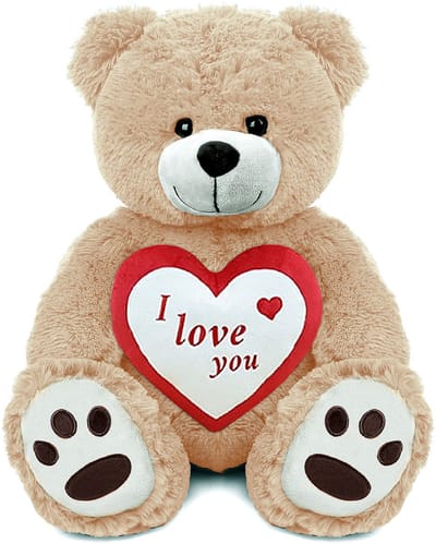 Teddybeer Barry + Rood Hart Pluche Knuffel beer XXL 100 cm - Knuffelbeer XL extra Groot – speelgoed teddybeer – Grote Beer met hartje Ik hou van jou I love you Valentijnsdag cadeau Reuze- jongens meisje baby reuze plush bear