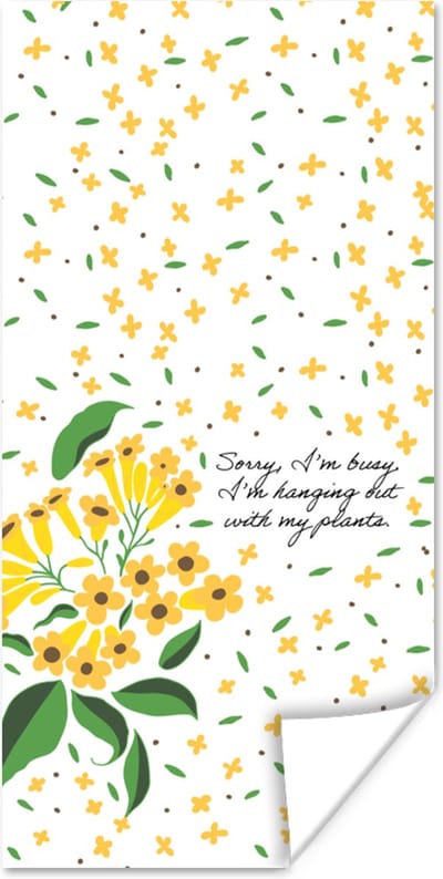 Poster Quotes - Sorry I'm busy I'm hanging out with my plants - Spreuken - 80x160 cm