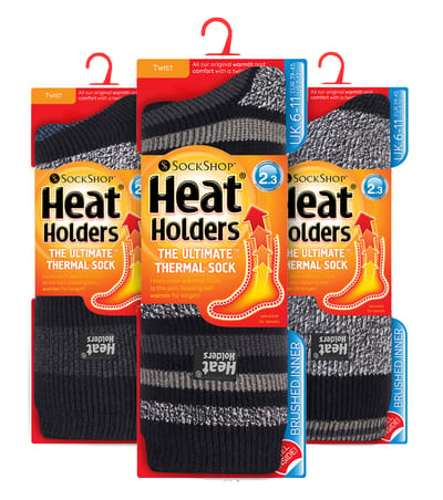 Heat Holders3 paar thermo herensokken voor de winter - Blockstreep