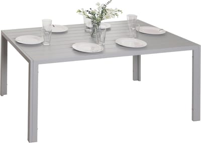 Weerbestendige Aluminium Eettafel voor Tuin en Balkon - 140 x 80 cm, Lichtgrijs