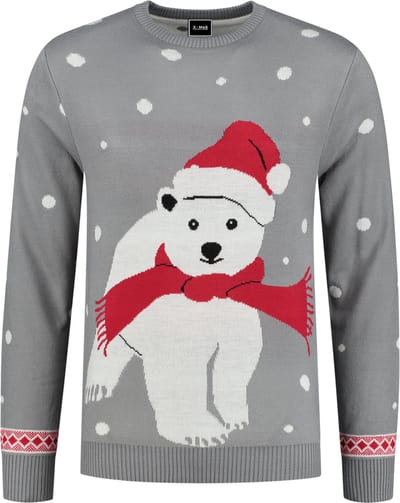 Foute Kersttrui Dames & Heren - Polar Bear Grey - Kerstcadeau Volwassenen - Dames en Heren - Maat S