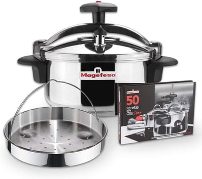 Snelkookpan Recta 4 Liter Inclusief Stoommand en Receptenboek RVS Inductie