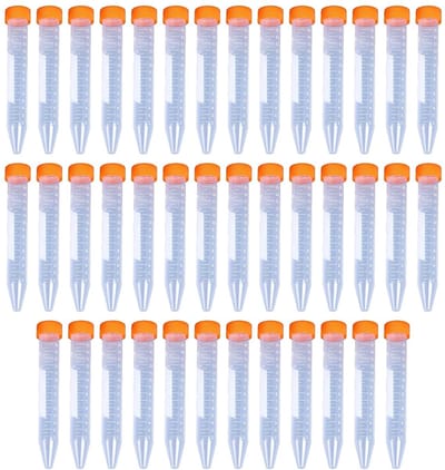 40 Stuks Centrifuge Tubes 15ml - Plastic Monstertubes met Schroefdop en Graduaties voor Laboratorium en Chemische Experimenten