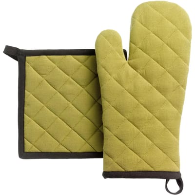 Set van keukenhandschoenen en ovenwanten van gerecycled materiaal Grace Winkler