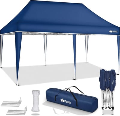 Waterdicht Paviljoen 3 x 6 m - Pop-up Vouwtent met UV-bescherming en In hoogte Verstelbaar - Ideaal voor Tuin en Activiteiten
