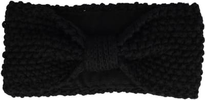 Haarsoires Haarband Knoop 10cm – Effen Kleur – Gebreide Stof – Zwart