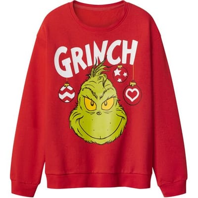 Lidl Dames kersthoodie of trui The Grinch (Rood, XS (32/34))