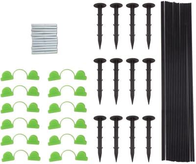 Dailygoods- Glasvezelstaven Kit - Duurzaam Tuinondersteuningssysteem - 18 Staven - 12 Verbindingen - 12 Clips - Lichtgewicht Flexibiliteit - Tuinsteunen