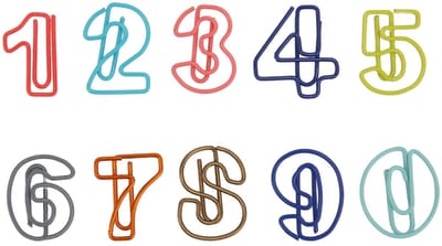 Dailygoods- Paperclips 100 Stuks - Cijferstijl - Antislip - Bestandsorganisatie - Kantoor/School - Schattig Ontwerp - Kantoorclips