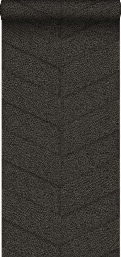 Origin Wallcoverings behang tegelmotief met slangenprint donkerbruin - 347795 - 0,53 x 10,05 m