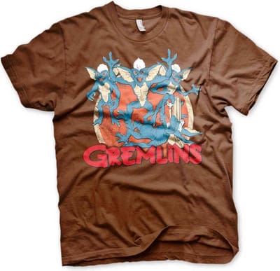 Gremlins Heren Tshirt -S- Group Bruin
