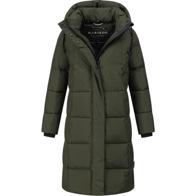 Marikoo dames lange gewatteerde winterjas Tabiaa XVI met capuchon & fleece