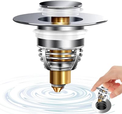 Dailygoods- Wastafelafvoer Pop-up - Gootsteenafvoer - Wastafelafvoerplug - Universeel - Roestvrij staal - Afdichtingen voor jaren