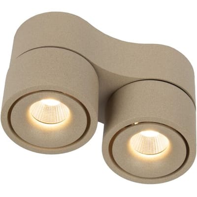 KS Verlichting - plafondlamp - Ole - 2 spot - LED - dimbare lamp - 1900K - 3000K - rond - opbouwspot - aluminium - champagne