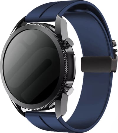 Strap-it Smartwatch bandje 22mm - siliconen band met parachutesluiting geschikt voor Samsung Galaxy Watch 3 45mm / 1 46mm / Gear S3 - Huawei Watch GT 2/3/4/5 - 46mm - Polar Vantage M / Grit X - OnePlus Watch - Amazfit GTR 2/3/4 - Fossil Gen 5 (blauw)