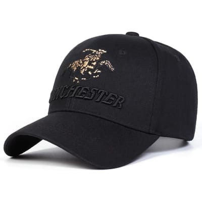 Unisex Winchester Letter Borduur Baseballpetten Lente Herfst Buiten Verstelbare Casual Petten Papa Pet Zonnebrandpet zwart