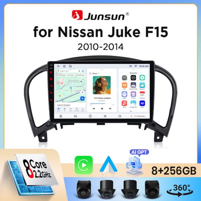 Junsun draadloze CarPlay Android Auto autoradio voor Nissan Juke (F15) 2010-2019 met ingebouwde koelventilator, Android GPS navigatie, multimediaspeler, WiFi, DSP, RDS, BT, SWC, IPS touchscreen,
