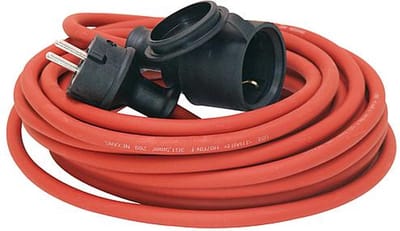 Extra soepele verlengkabel voor tuingereedschap - geaard - rood - 10M