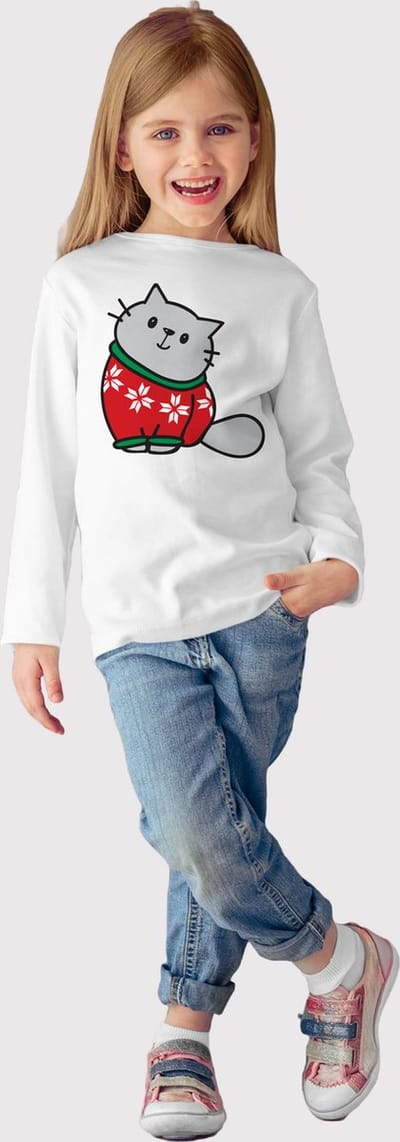Starry Indigo - T-shirt | Kitty | Meisjes | Wit | Kind 7-8 jaar | Maat 128