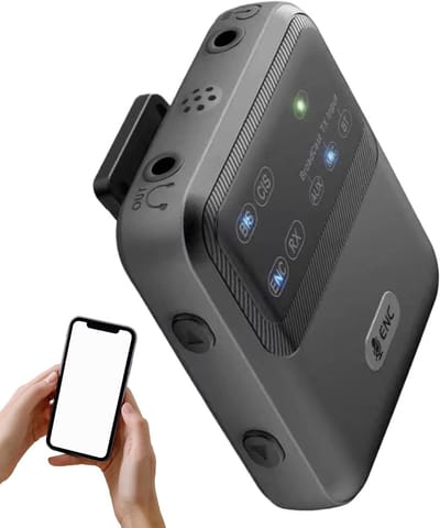 Draadloze Audio Zender - Ontvanger Adapter - Audiosignaal Versterken - Bidirectionele Streaming - 7x6x1.5cm - Zwart