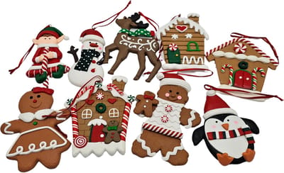 Gadgetpoint - Boomversiering - Versiering - Polyester Hangers - Kerstmis - Christmas - Xmas - Willekeurige Hangers in Set van 2