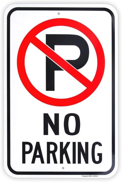 Groot Geen Parkeerbord 18x12 inch - Reflecterend Straatteken van Aluminium