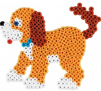 Hama midi GROTE HOND (Sint-Bernard / Berner Sennenhond) strijkkralen vormpje / figuur / grondplaat voor normale strijkparels (strijkkralenbordje / legbordje dier), creatief kralen cadeau voor kinderfeestje!