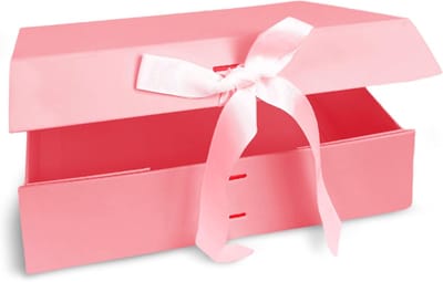 Cadeaudozen met deksel - Verpakkingen voor geschenken - Feestelijke presentatie - Magnetische sluiting strik - 23x17x7 cm - Roze