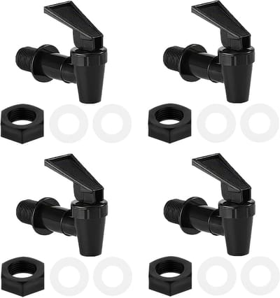 Dailygoods- Drankdispenser Vervangende Kraan - Kunststof Tapkraan - Waterkraan - 360° Draaibaar - Geschikt voor Glazen Flessen - Set van 4