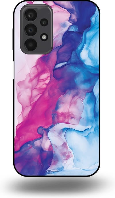 Smartphonica Telefoonhoesje Geschikt voor Samsung Galaxy A23 met Roze Blauw Marmer Opdruk - TPU Backcover Case Rose Blue Marble Design geschikt voor Samsung Galaxy A23
