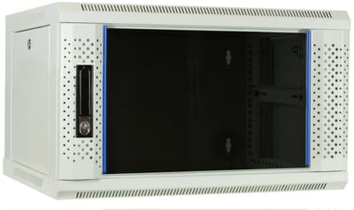 DSIT 4U witte wandkast met glazen deur 600x450x280mm (BxDxH) - serverbehuizing - serverrack - serverkast - 19 inch