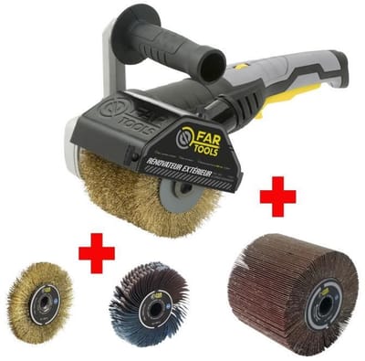 FARTOOLS REX120C-pakket Voor buitenrenovatie + Precisie-staalborstel + Precisie-schuurborstel van nylon