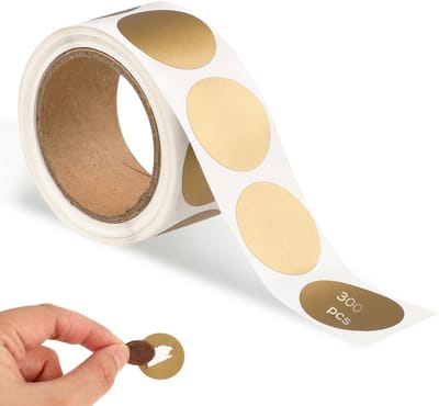 Dailygoods- Krasstickers 300 stuks - Gouden Ronde Stickers - Zelfklevende Etiketten - Gepersonaliseerde Kraskaarten - Onthullen Gender Reveal - Diameter 2,5 cm - Krasfolie