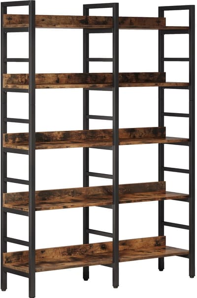5-laags Boekenkast - Boekenplank - Wandplank - Boekenrek - Voor opslag / woonkamer / kantoor - Bruin
