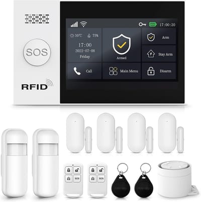 Touchscreen 4G Huisalarmsysteem - Draadloos met Appbesturing en Sirene